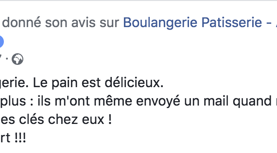 Boulangerie Aux Petites Mains avis FACEBOOK Béa Weil